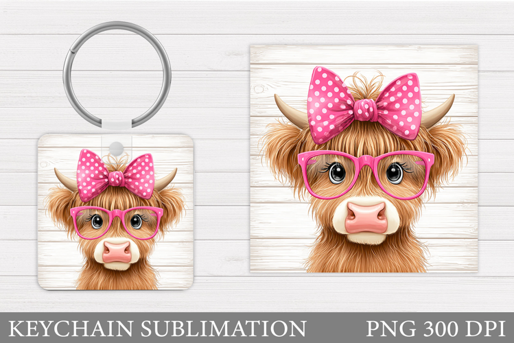 Cute Cow Keychain Design. Cute Cow Sublimation