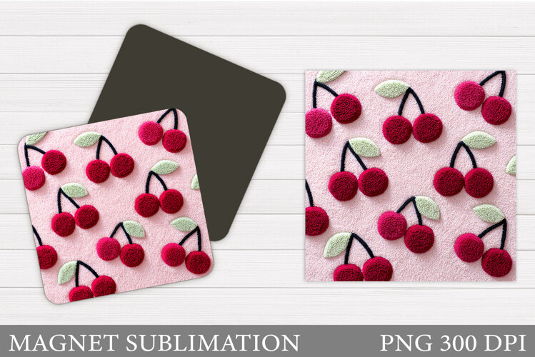 Crochet Cherry Magnet. Berries Magnet Sublimation example image 1