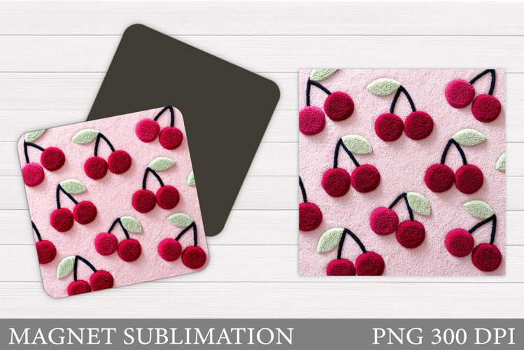 Crochet Cherry Magnet. Berries Magnet Sublimation