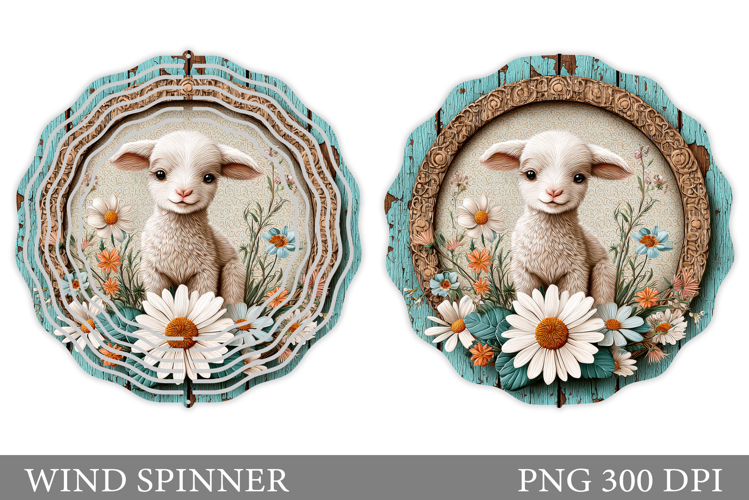 Cute Lamb Wind Spinner. Lamb Sublimation