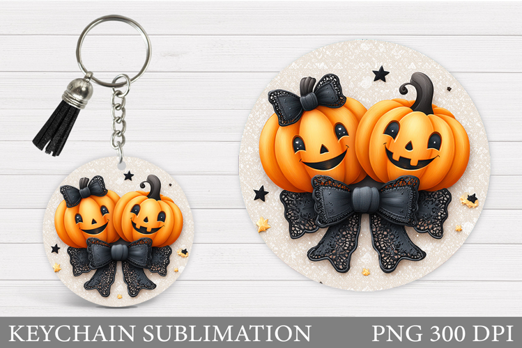 Halloween Keychain Design. Halloween Pumpkin Keychain