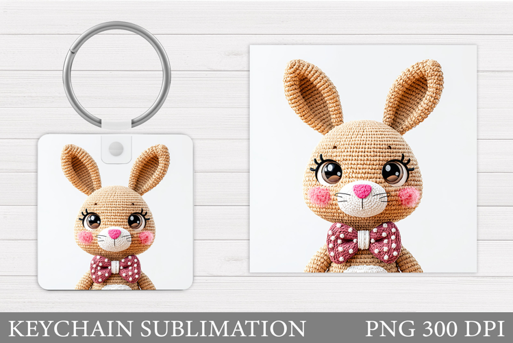 Cute Bunny Keychain Design. Cute Bunny Sublimation