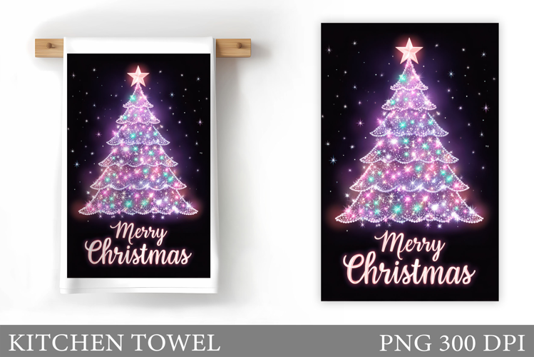 Christmas Tree Kitchen Towel. Christmas Deer Kitchen Towel