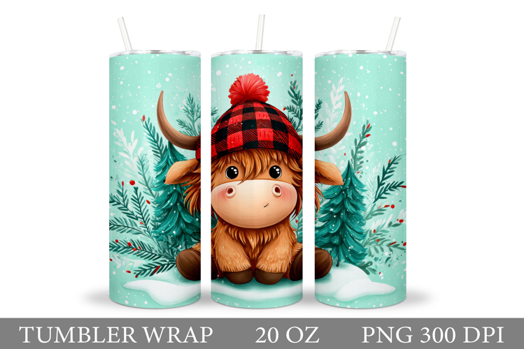 Christmas Cow Tumbler Design. Christmas Tumbler Sublimation