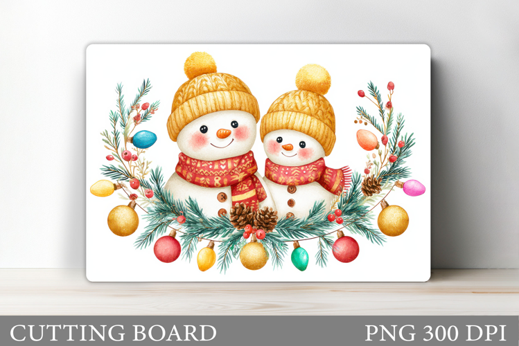 Christmas Cutting Board. Snowman Cutting Board Sublimation
