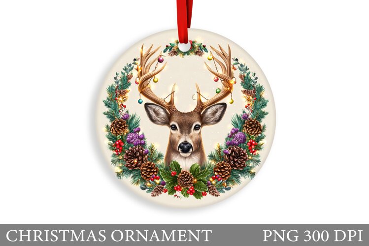 Reindeer Christmas Ornament. Christmas Deer Ornament Design example image 1
