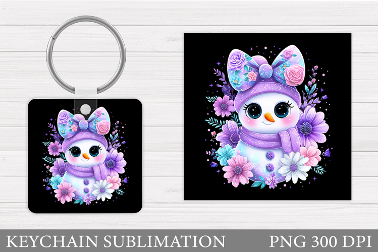 Christmas Snowman Keychain. Christmas Keychain Design