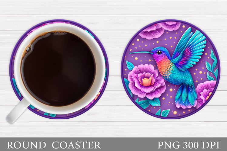 Hummingbird Coaster Design. Hummingbird Sublimation