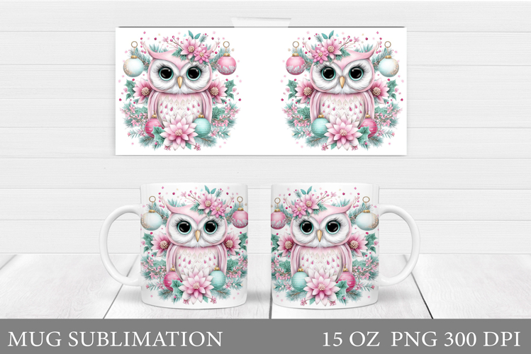 Christmas Owl Mug Design. Christmas Mug Sublimation