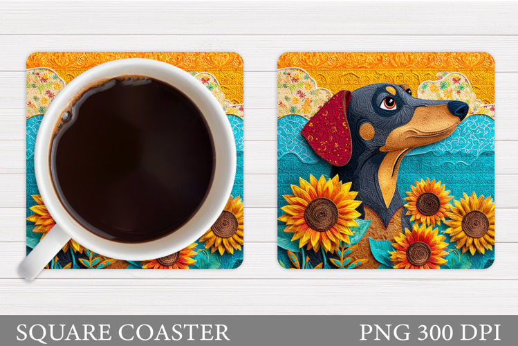 Cute Dog Coaster Sublimation. Cute Dog Sublimation