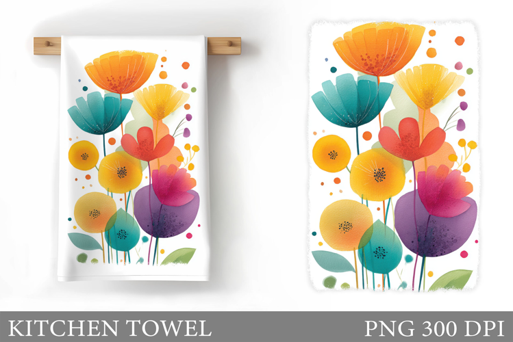 Roses Kitchen Towel. Flowers Kitchen Towel Sublimation