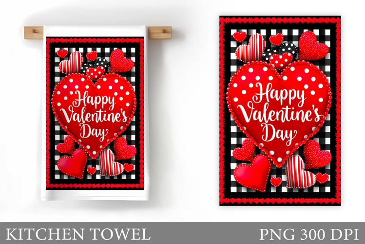 Valentines Day Kitchen Towel. Valentines Kitchen Towel