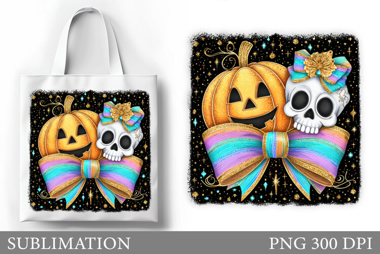 Halloween Pumpkin Sublimation. Cute Pumpkin Tote Bag Design example image 1