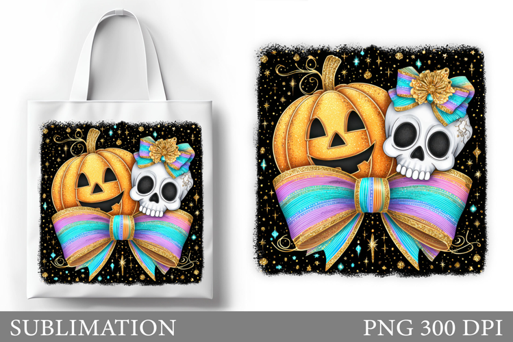 Halloween Pumpkin Sublimation. Cute Pumpkin Tote Bag Design