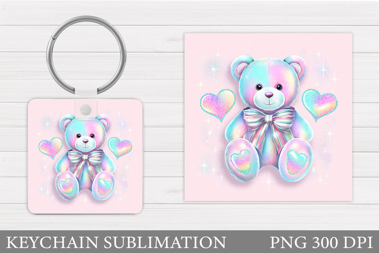 Valentines Bear Keychain. Cute Bear Keychain Design