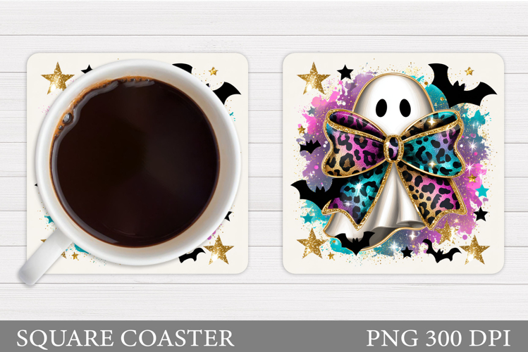 Ghost Coaster Design. Halloween Coaster Sublimation
