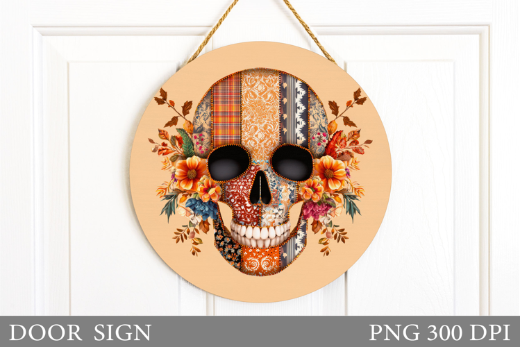 Halloween Skull Door Sign. Halloween Door Sign Design