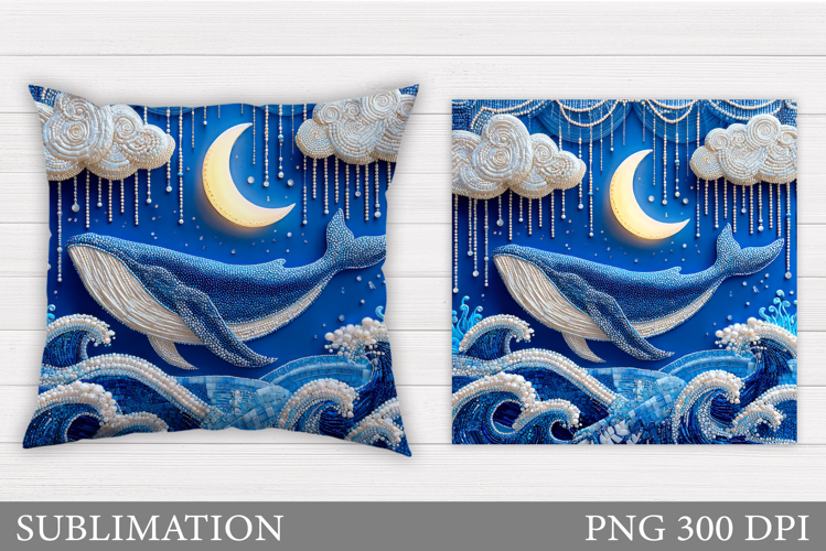 Whale Pillow Sublimation. Whale Sublimation