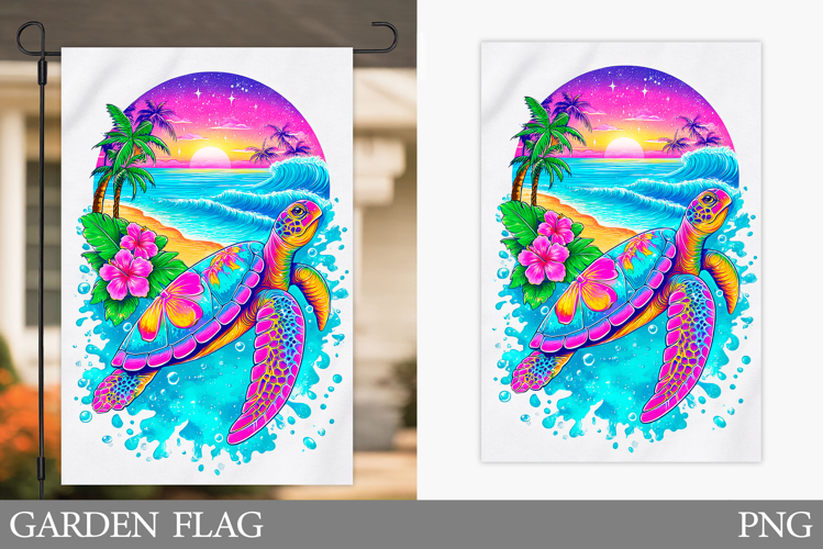 Sea Turtle Garden Flag Design. Sea Turtle Sublimation