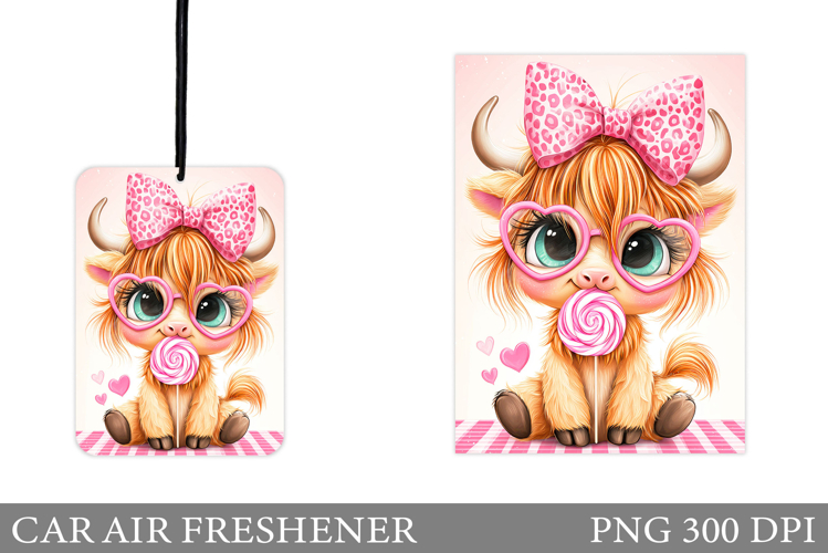 Cute Cow Car Air Freshener. Cute Cow Sublimation