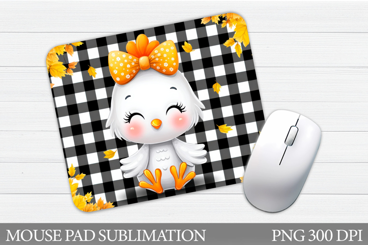 Fall Chicken Mouse Pad. Fall Mouse Pad Sublimation