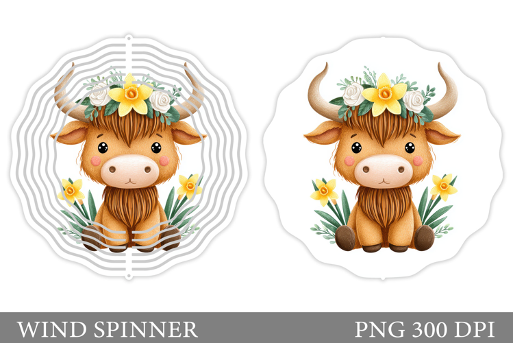 Cute Cow Wind Spinner Design. Cute Cow Sublimation