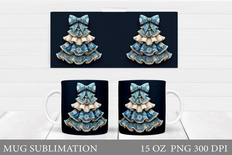 Christmas Tree Mug Design. Christmas Mug Sublimation example image 1