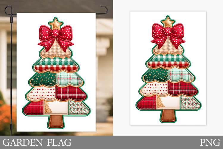 Christmas Tree Garden Flag. Christmas Garden Flag Design