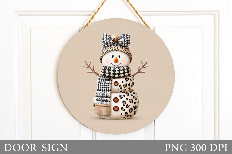 Snowman Door Sign Sublimation. Christmas Door Sign Design