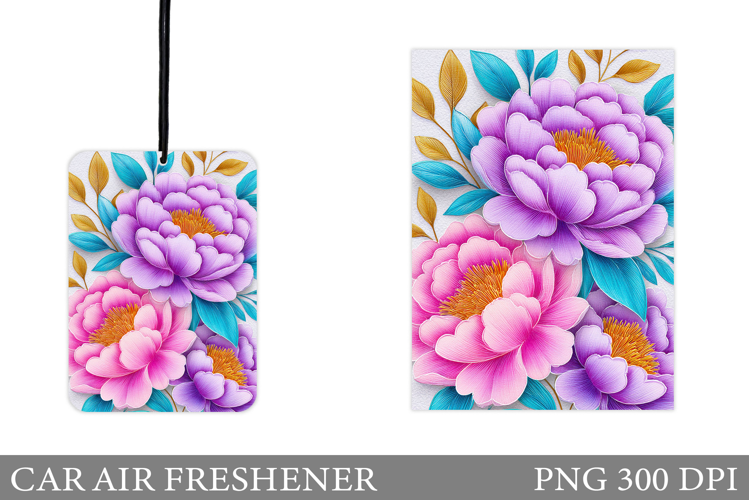 Peony Car Air Freshener. Floral Car Air Freshener Design