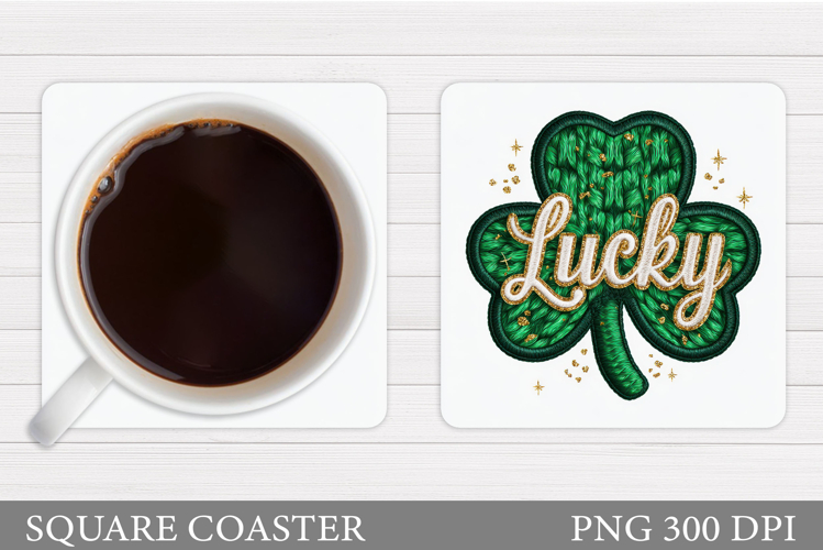 St Patrick Clover Coaster. St Patrick Coaster Design