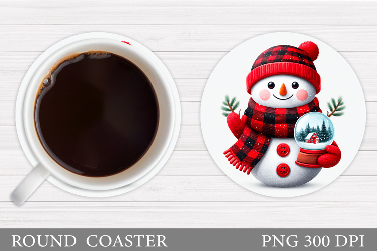 Snowman Coaster Design. Christmas Coaster Sublimation
