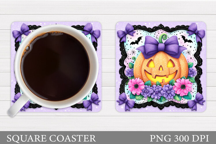 Halloween Pumpkin Coaster. Halloween Coaster Design example image 1