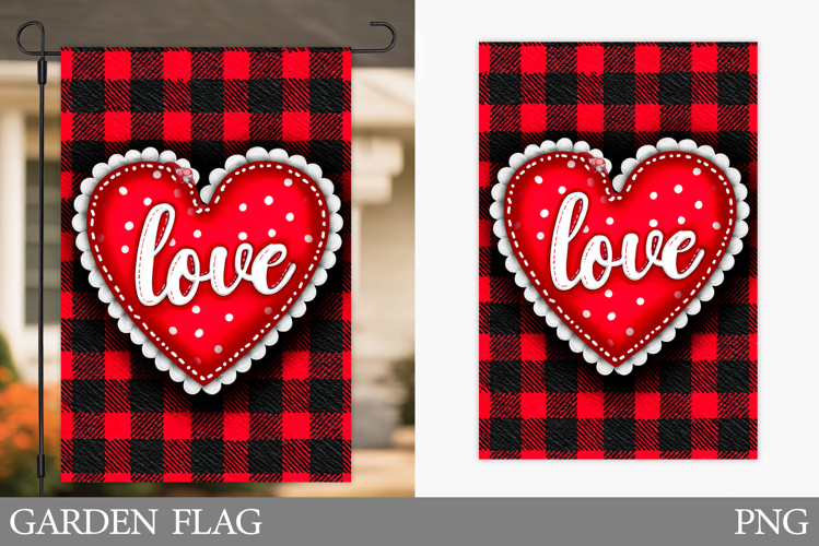 Valentines Love Garden Flag. Valentine Garden Flag Design