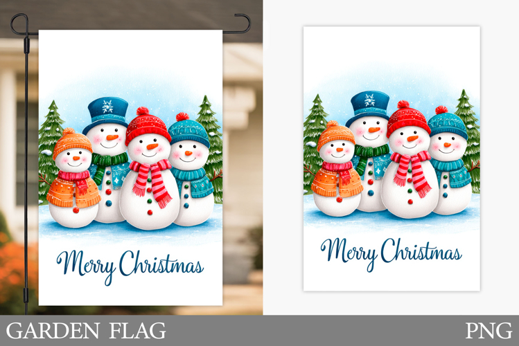 Cute Snowman Garden Flag. Christmas Garden Flag Design