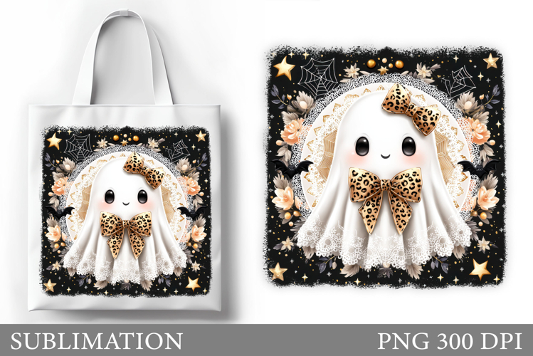 Cute Ghost Tote Bag Design. Cute Ghost Sublimation
