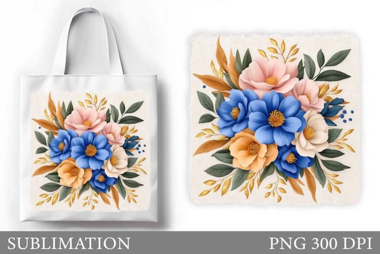 Flowers Tote Bag Sublimation. Flowers Sublimation