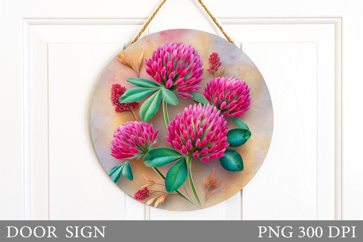 Flowers Door Sign Design. Floral Door Sign Sublimation