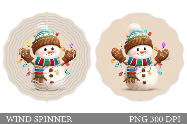 Christmas Wind Spinner. Cute Snowman Wind Spinner Design