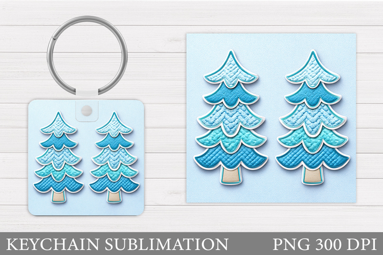 Christmas Tree Keychain. Christmas Keychain Sublimation