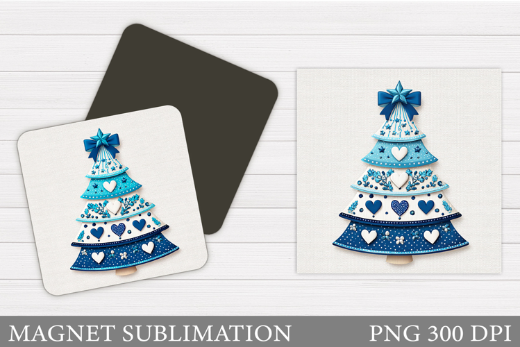 Patchwork Christmas Tree Magnet. Christmas Magnet Design