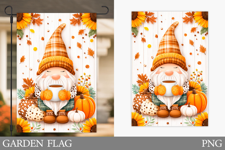 Fall Gnome Garden Flag. Fall Garden Flag Sublimation