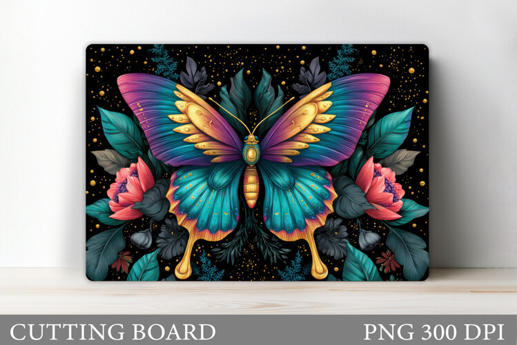 Butterfly Cutting Board. Flowers Cutting Board Sublimation example image 1