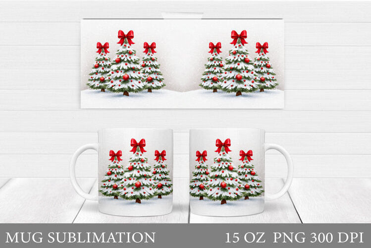 Christmas Tree Mug Design. Christmas Mug Sublimation example image 1