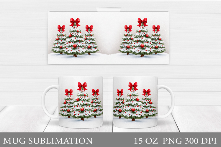 Christmas Tree Mug Design. Christmas Mug Sublimation