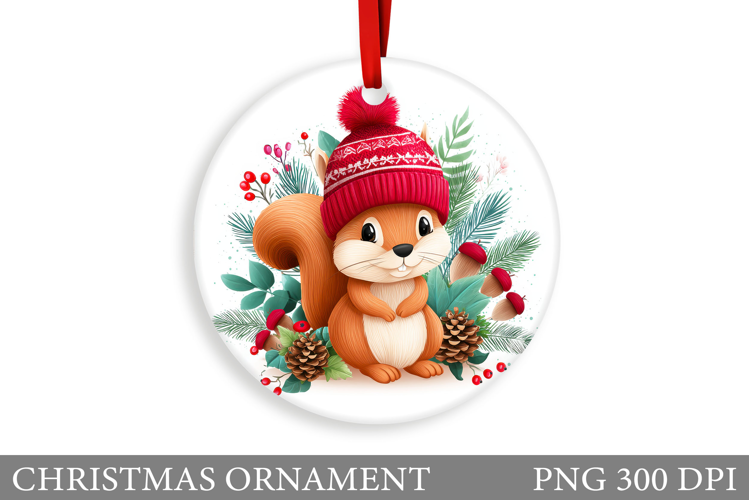 Cute Squirrel Christmas Ornament. Christmas Ornament Design