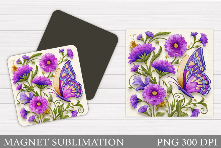 Diamond Butterfly Sublimation. Butterfly Magnet Design