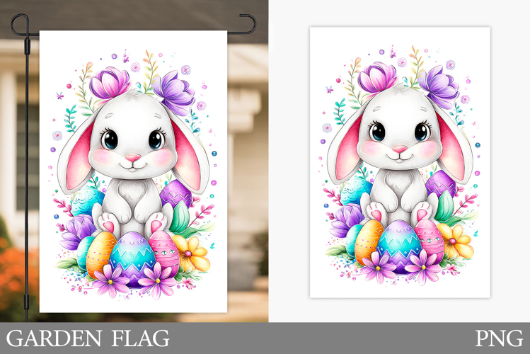 Easter Bunny Garden Flag.Easter Garden Flag Sublimation