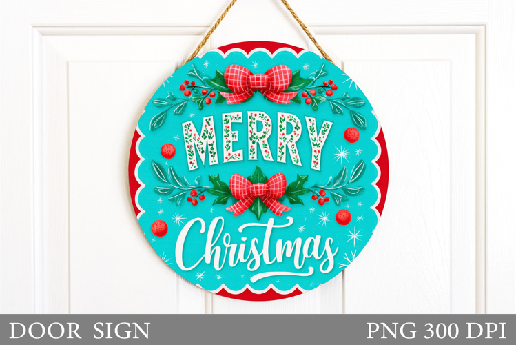 Christmas Door Sign Design. Merry Christmas Door Sign