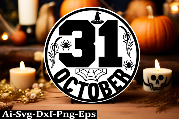 Halloween round sign svg design and Halloween quotes